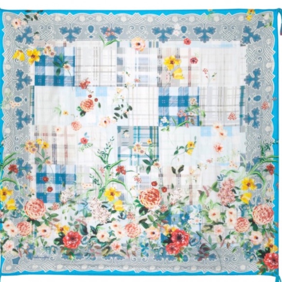 Accessories - JOHNNY WAS PLAID SILK SCARF